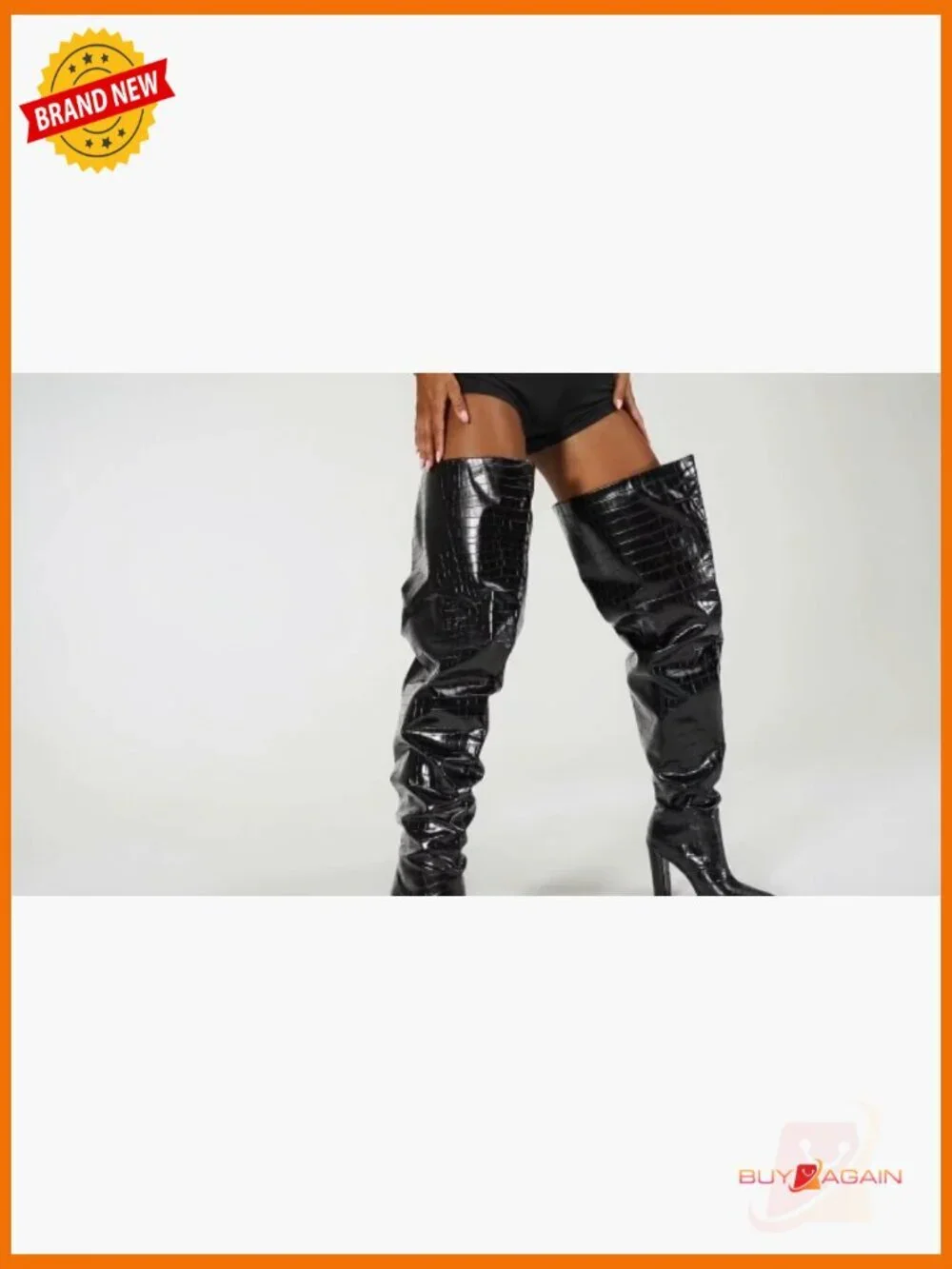 Extra Wide Calf Thigh High Boots Chunky Heels Pointed Toe Over Knee Slip On